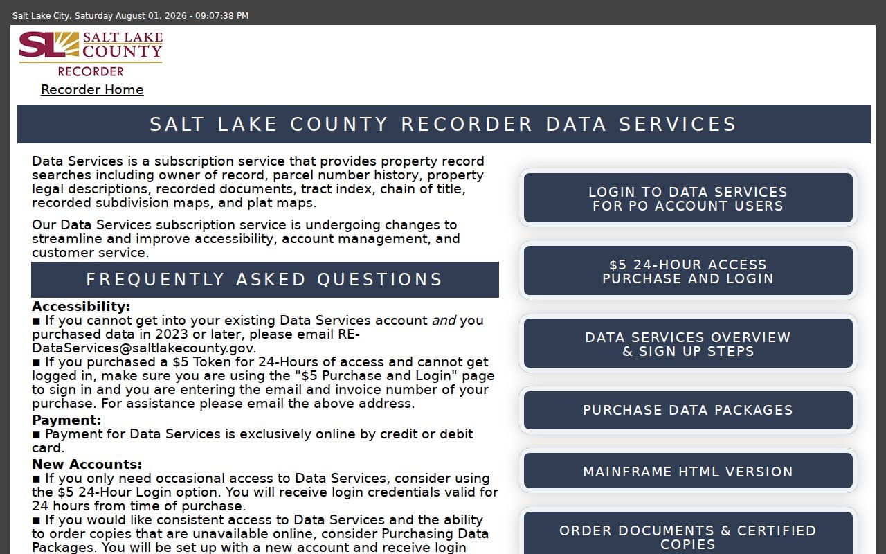 Herriman people search Recorder Data Services property records